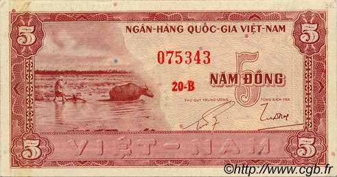 5 Dong VIETNAM DEL SUR  1955 P.13a EBC+