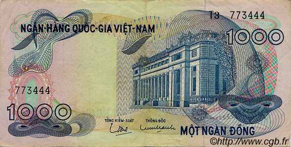 1000 Dong VIETNAM DEL SUD  1971 P.29a BB