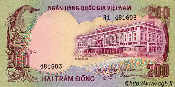 200 Dong VIET NAM SUD  1972 P.32a SUP à SPL
