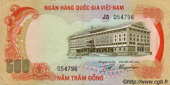 500 Dong SOUTH VIETNAM  1972 P.33a VF