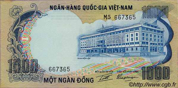 1000 Dong SOUTH VIETNAM  1972 P.34a XF