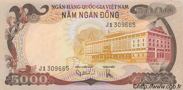 5000 Dong SOUTH VIETNAM  1975 P.35a UNC-