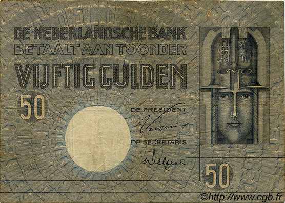 50 Gulden NIEDERLANDE  1929 P.047 fSS