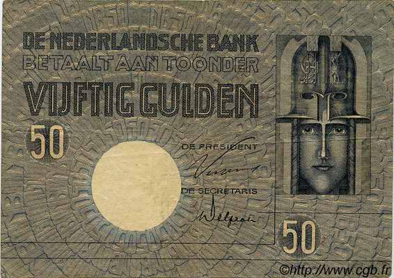 50 Gulden PAESI BASSI  1929 P.047 BB
