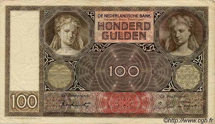 100 Gulden PAíSES BAJOS  1942 P.051c MBC