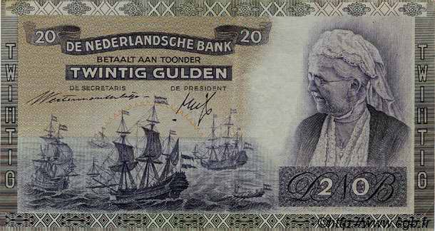20 Gulden NIEDERLANDE  1941 P.054 VZ