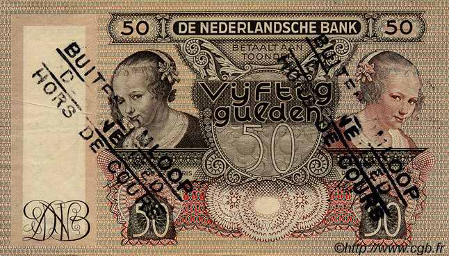 50 Gulden PAíSES BAJOS  1941 P.058 MBC+