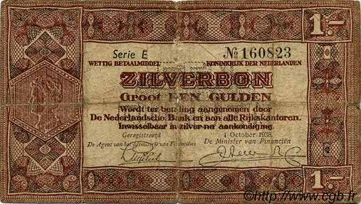1 Gulden NIEDERLANDE  1938 P.061 SGE