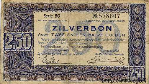 2,5 Gulden NETHERLANDS  1938 P.062 F+