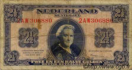 2,5 Gulden NIEDERLANDE  1945 P.071 fS