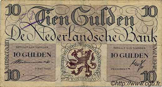 10 Gulden NIEDERLANDE  1945 P.074 SS