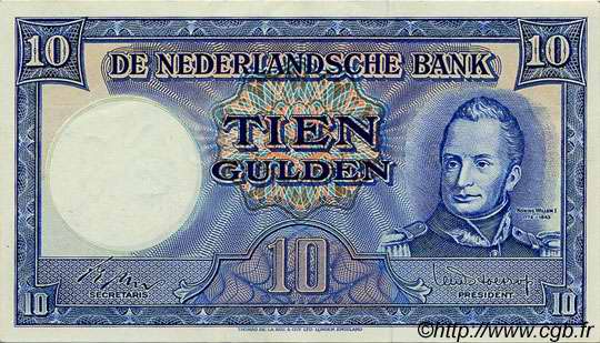 10 Gulden PAESI BASSI  1949 P.083 q.AU