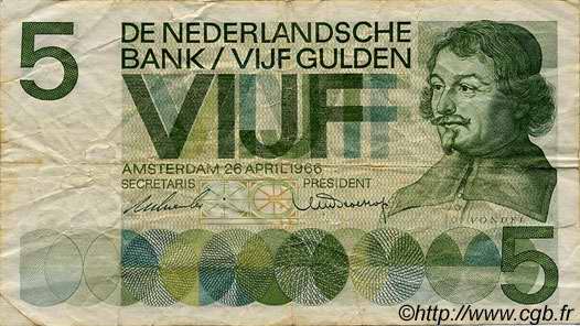 5 Gulden PAYS-BAS  1966 P.090a B à TB
