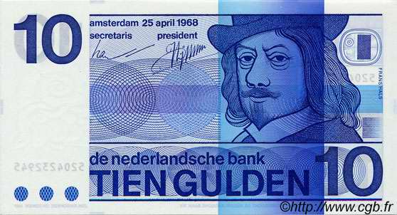 10 Gulden PAYS-BAS  1968 P.091b NEUF