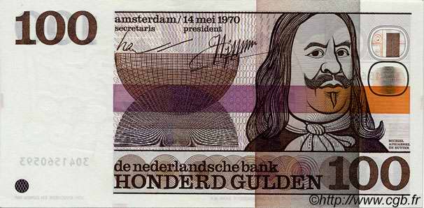 100 Gulden NIEDERLANDE  1970 P.093 fST+