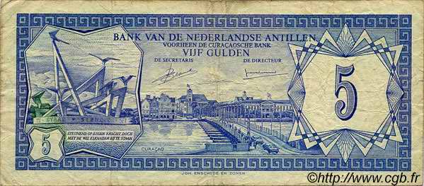 5 Gulden NETHERLANDS ANTILLES  1980 P.15a F