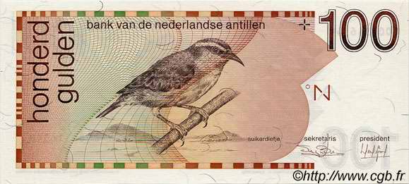 100 Gulden NETHERLANDS ANTILLES  1986 P.26a UNC