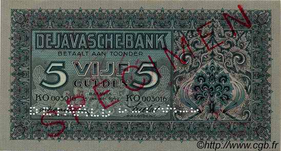 5 Gulden Spécimen INDIAS NEERLANDESAS  1942 P.086s FDC