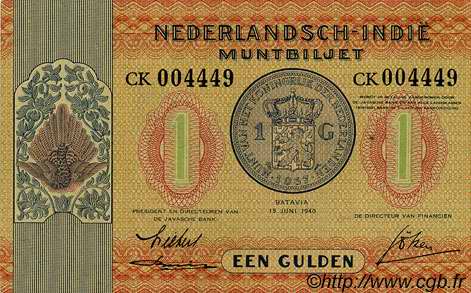 1 Gulden NETHERLANDS INDIES  1940 P.108a UNC