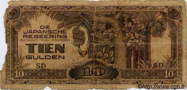 10 Gulden INDIE OLANDESI  1944 PS.513 q.B
