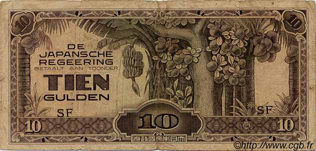 10 Gulden INDIE OLANDESI  1944 PS.513 MB