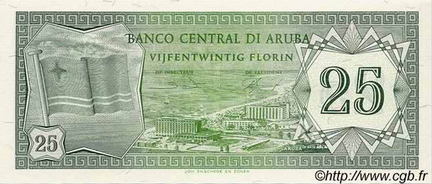 25 Florin ARUBA  1986 P.03 UNC