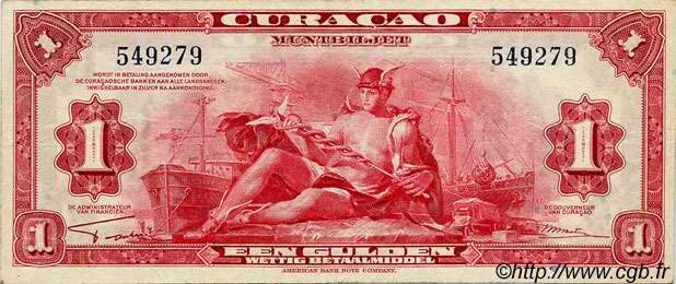 1 Gulden CURACAO  1942 P.35a q.SPL