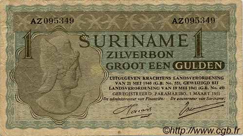 1 Gulden SURINAM  1951 P.107 fSS