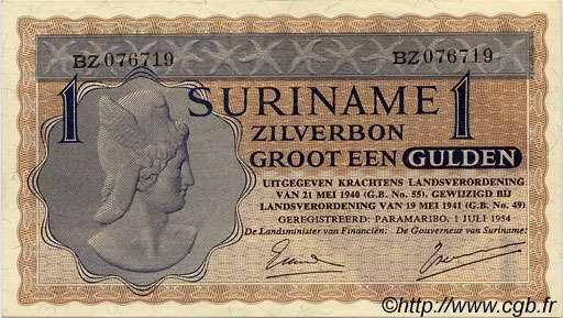 1 Gulden SURINAME  1954 P.108a q.AU