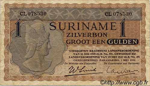 1 Gulden SURINAME  1956 P.108b q.BB
