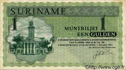 1 Gulden SURINAM  1965 P.116a fVZ