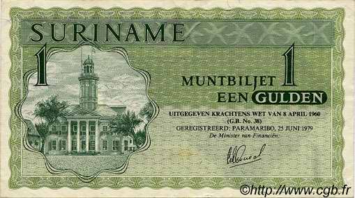 1 Gulden SURINAM  1979 P.116e VF