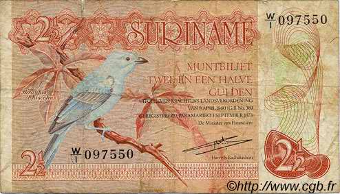 2,5 Gulden SURINAM  1973 P.118Aa S