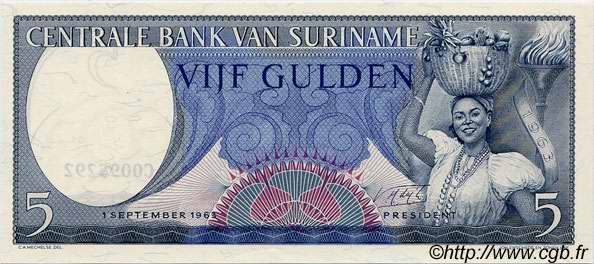 5 Gulden SURINAME  1963 P.120b FDC