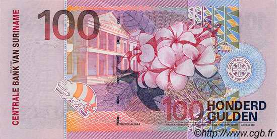 100 Gulden SURINAM  2000 P.149 fST+