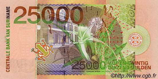 25000 Gulden SURINAM  2000 P.154 FDC