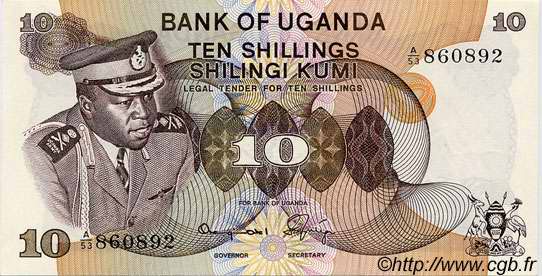 10 Shillings UGANDA  1973 P.06b ST