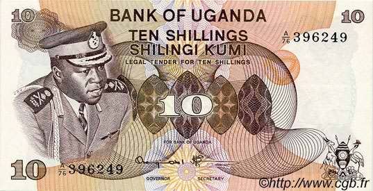10 Shillings UGANDA  1973 P.06c UNC