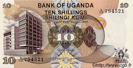 10 Shillings OUGANDA  1979 P.11b NEUF