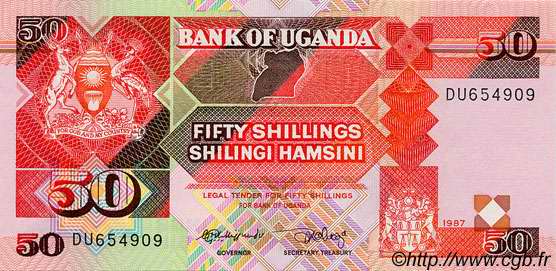 50 Shillings UGANDA  1987 P.30a ST