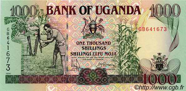 1000 Shillings UGANDA  1994 P.36 UNC