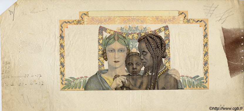 1000 Francs Épreuve FRENCH WEST AFRICA (1895-1958)  1937 P.24 VF