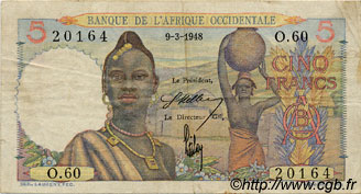 5 Francs FRENCH WEST AFRICA (1895-1958)  1948 P.36 VF-