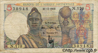 5 Francs FRENCH WEST AFRICA (1895-1958)  1953 P.36 F