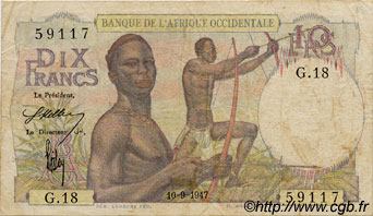 10 Francs FRENCH WEST AFRICA  1947 P.37 S
