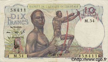 10 Francs FRENCH WEST AFRICA  1948 P.37 q.SPL