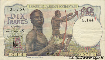 10 Francs FRENCH WEST AFRICA (1895-1958)  1954 P.37 VF+