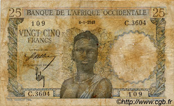 25 Francs FRENCH WEST AFRICA  1948 P.38 RC