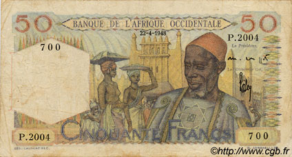 50 Francs FRENCH WEST AFRICA  1948 P.39 S