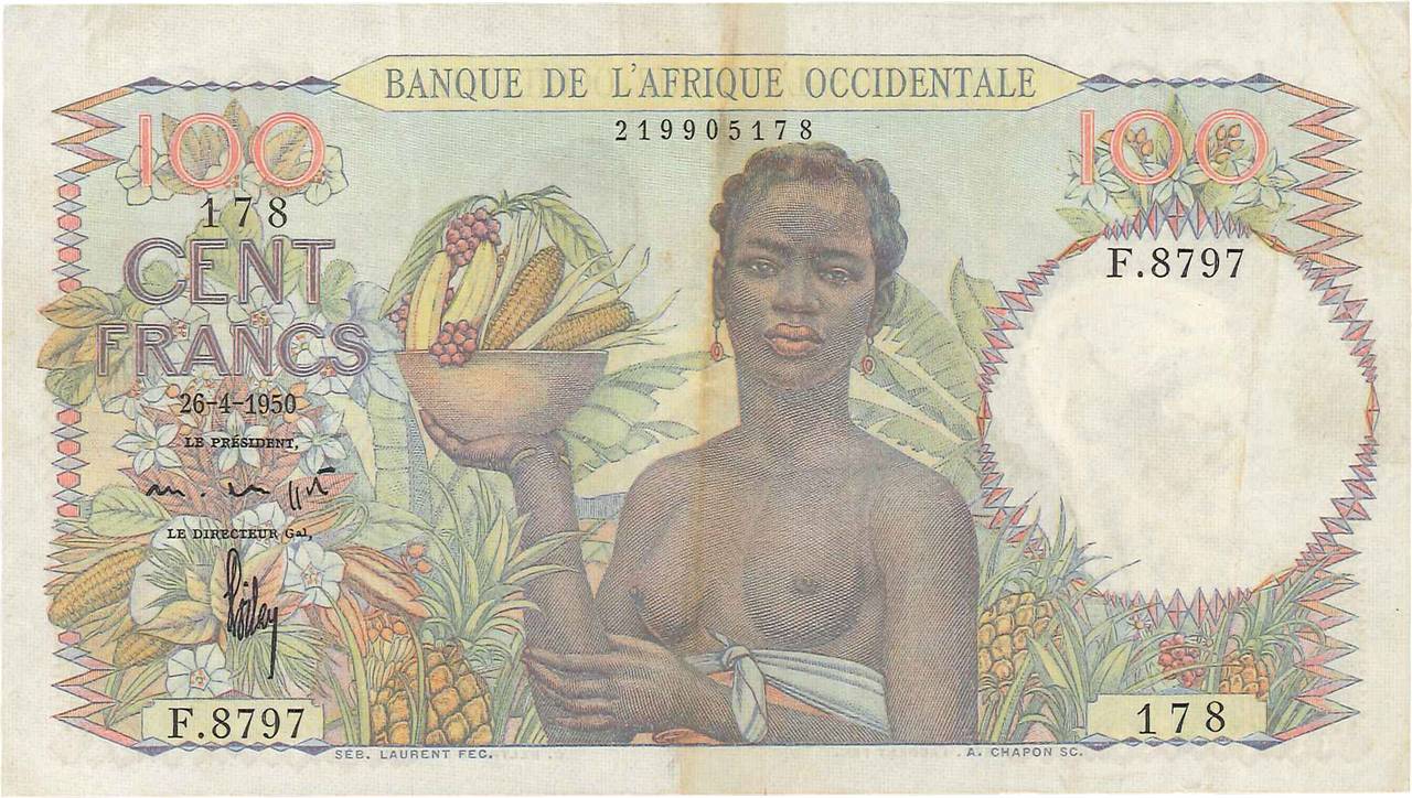100 Francs FRENCH WEST AFRICA  1950 P.40 BB